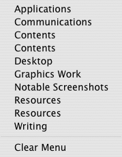 Recent Folders Menu
